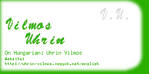 vilmos uhrin business card